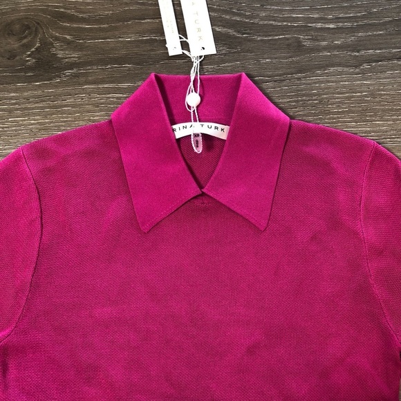 Trina Turk Bookish Collared Pink Fuchsia Hot Pink Minidress NWT Womens Size XS - Picture 10 of 12